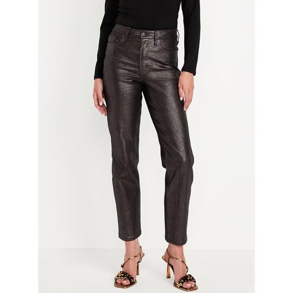 Old Navy High-Waisted Shine OG Straight Ankle Jeans – Dark Shine - Picture 3 of 5